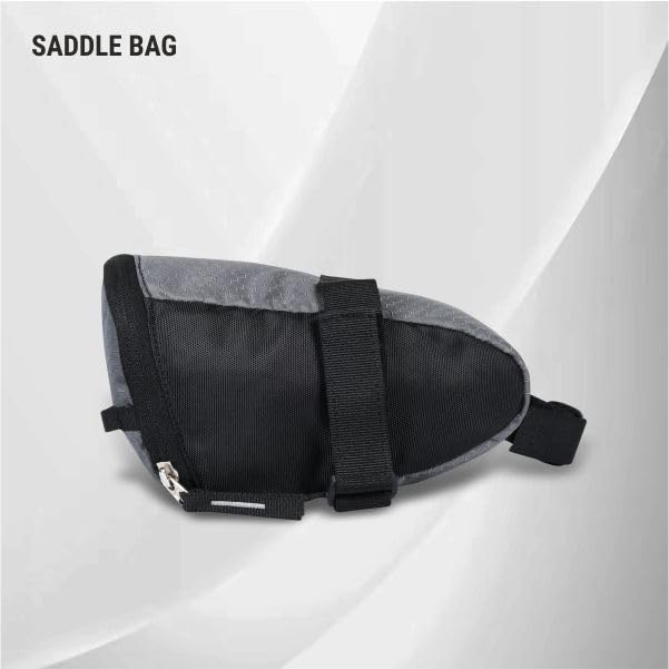 Aivin Saddle Bag Bicycle Under Seat Bag, Travel Bag, Cycle Accessories for Tools, Mobile Phones Bicycle Storage Bag, Carrier for All Bikes (Black/Grey)