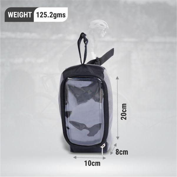 Aivin Phone Case Holder, Bicycle Phone Front Frame Bag, Bicycle Bag, Waterproof Bike Phone Mount Top Tube Bag,Phone Case Holder Accessories Cycling Pouch Compatible with All Phone (Black/Grey)