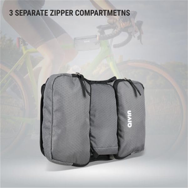 Aivin Front Frame Bag Pouch, Bike Frame Bag for Bicycle Tools, Cycle Bag for Bicycle Accessories, Hard Shell Bike Travel Bags. Cycle Handlebar Bag (Black/Grey)