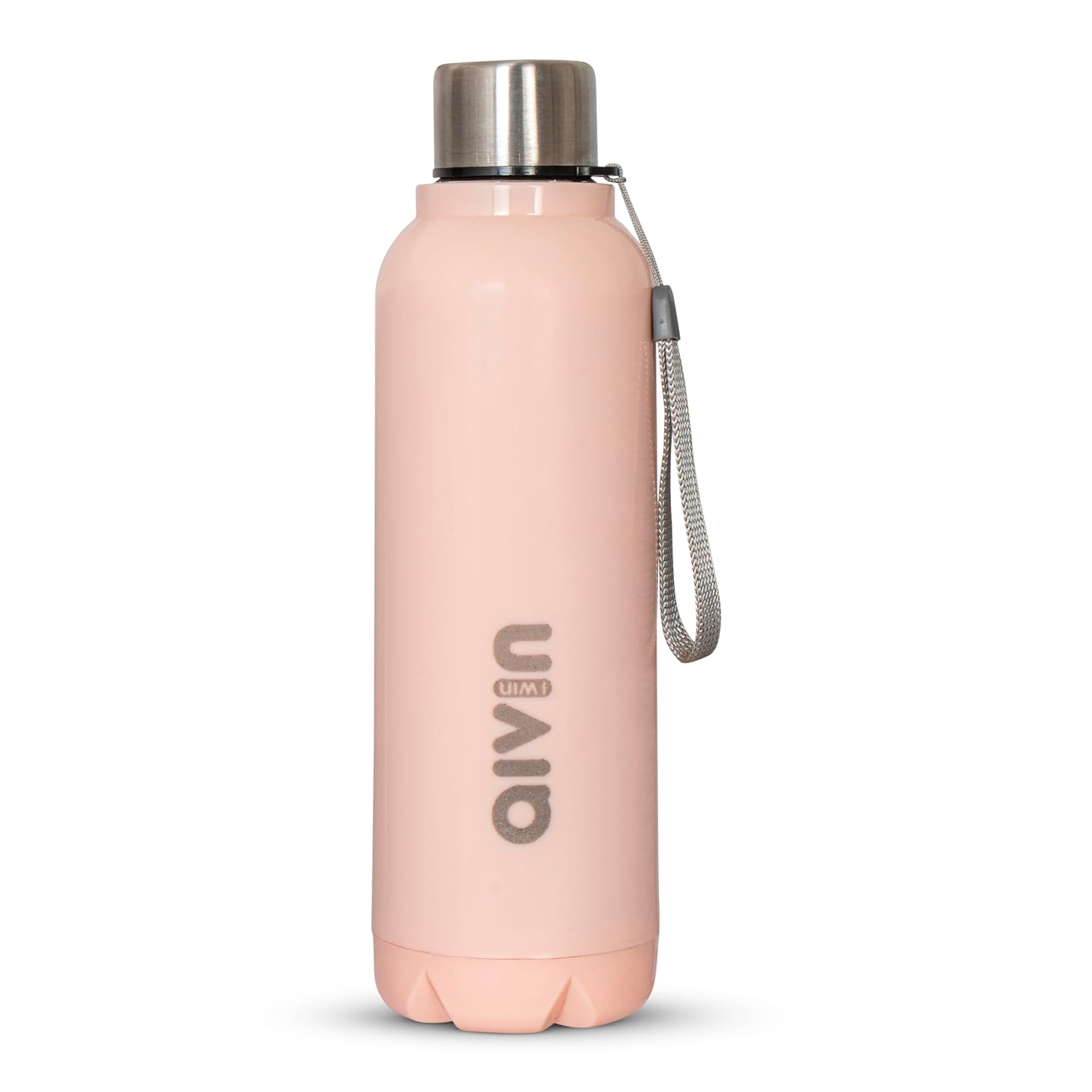 AIVIN Crystal Stainless Steel Water Bottle 750Ml, Water Bottles For Fridge, School,Gym,Home,Office,Boys, Girls, Kids, Leak Proof (Peach Colour, Steel Bottle, Set of 1, 750Ml) (Peach)