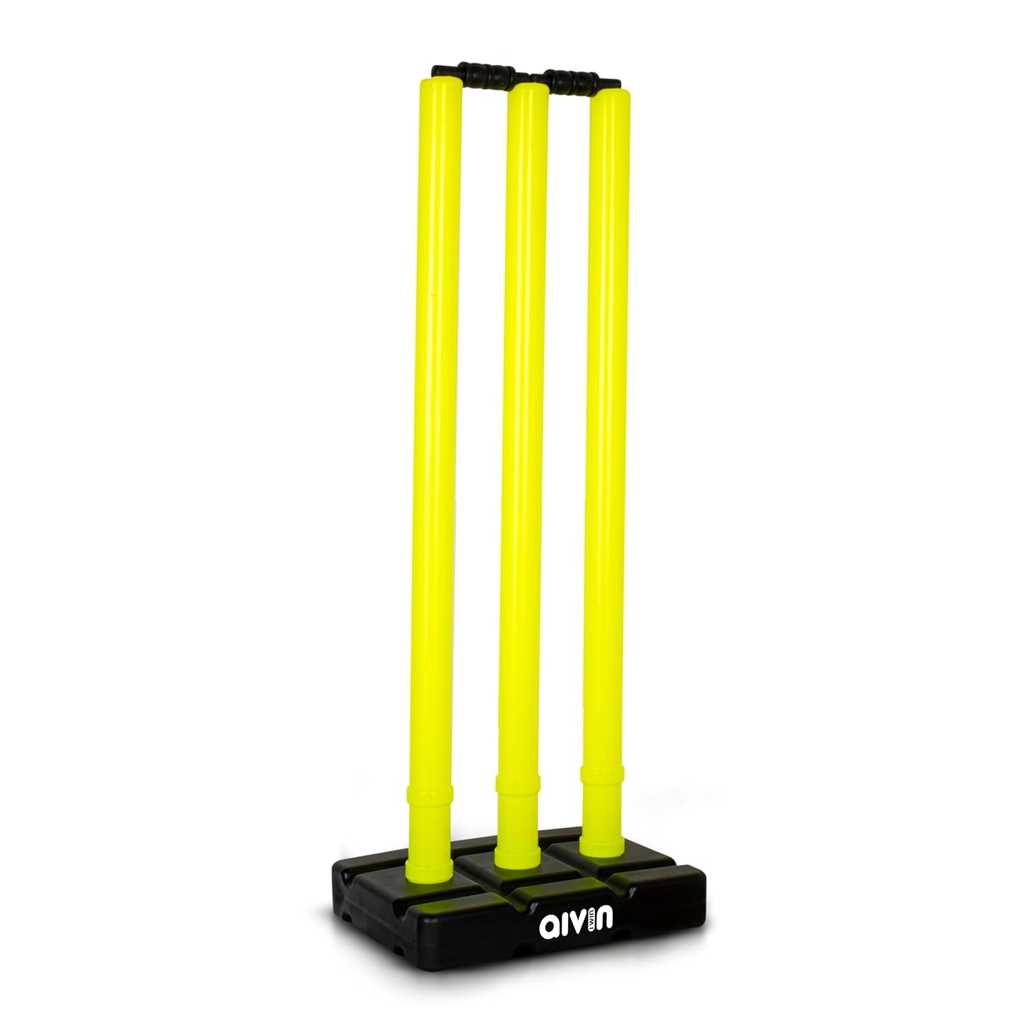 Aivin Bowled Cricket Stumps Set (3 Stumps + 2 Bails + 1 Stand) L. Yellow (L Yellow)