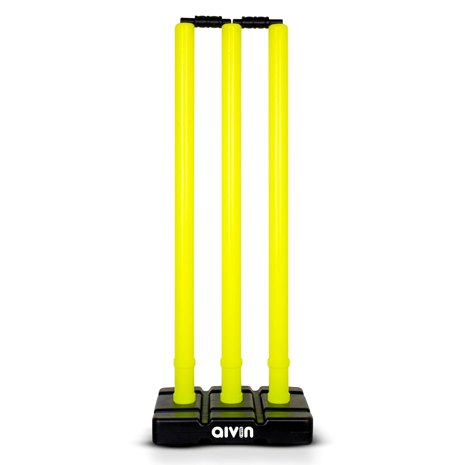 Aivin Bowled Cricket Stumps Set (3 Stumps + 2 Bails + 1 Stand) L. Yellow (L Yellow)