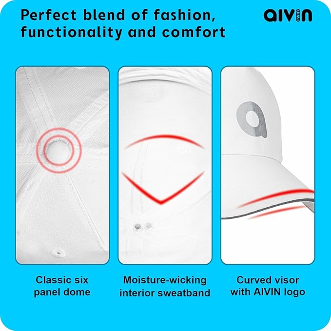 AIVIN Head Caps for Men & Womens Caps with Adjustable Strap for Boys & Girls Unisex Caps for All Sports Breathable Summer Cap