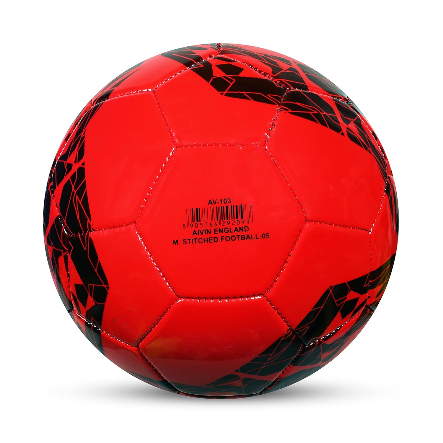 Aivin England Machine Stitched Football Game, for Training, Match, Sports, Playing, Outdoor Ball, Durable & Water Resistance Football for Practice, 32 Panel, Size-5 (Red)