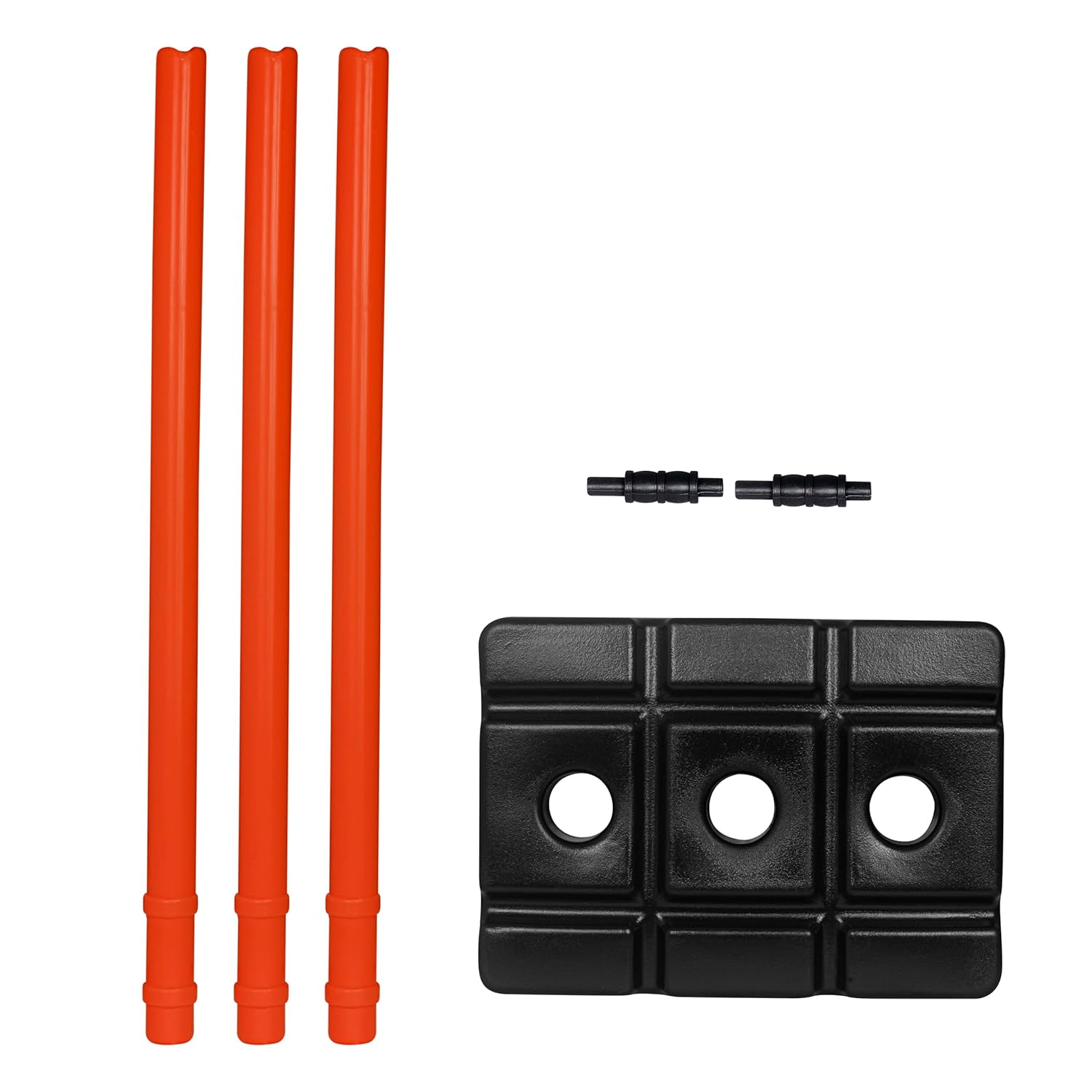 Aivin Bowled Cricket Stumps Set (3 Stumps + 2 Bails + 1 Stand) (Red)