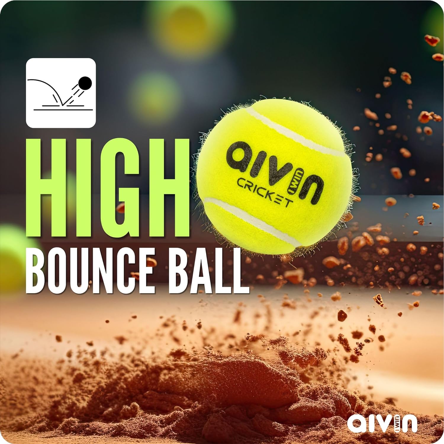 AIVIN Speed High Bounce Tennis Cricket Ball (1)