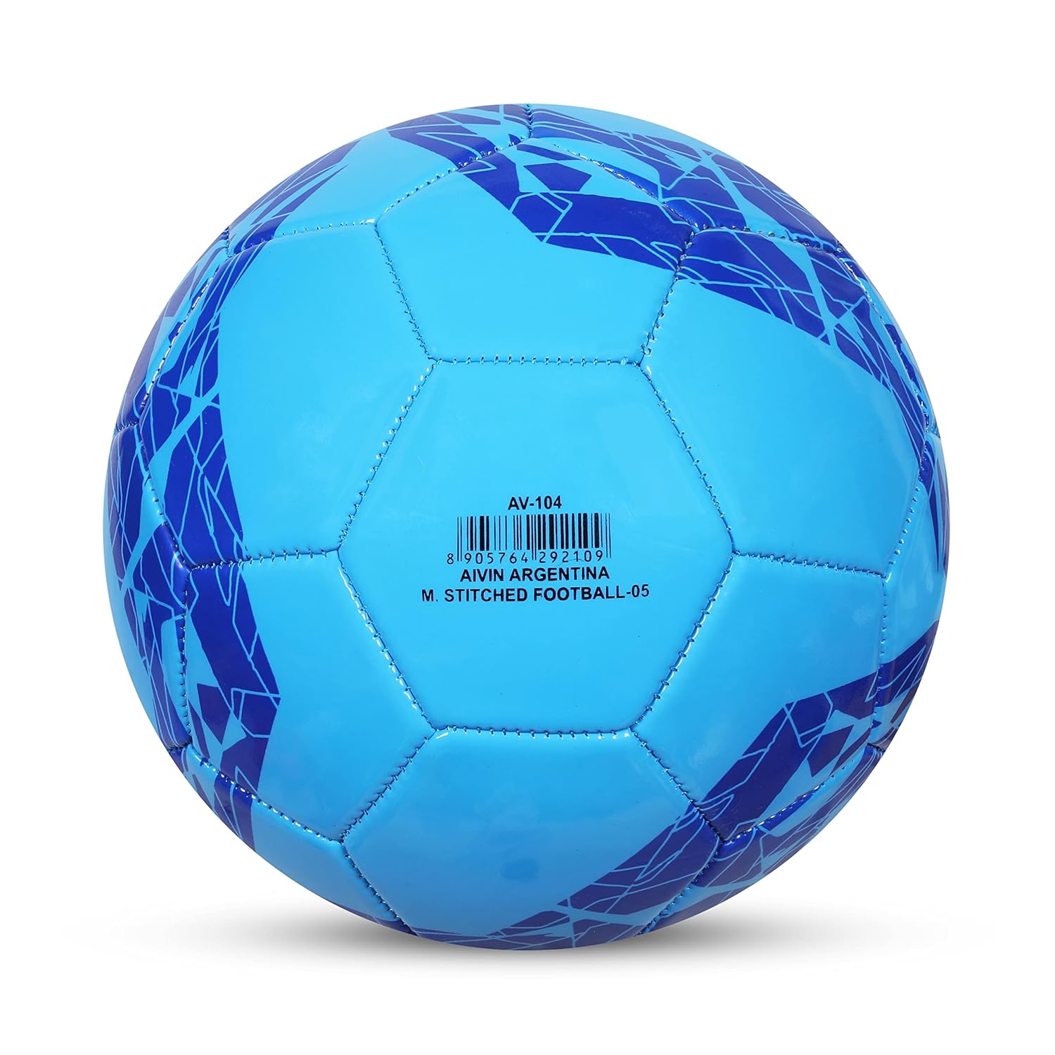 Aivin Argentina Machine Stitched Football Game, for Training, Match, Sports, Playing, Outdoor Ball, Durable & Water Resistance Football for Practice, 32 Panel, Size-5 (Blue)