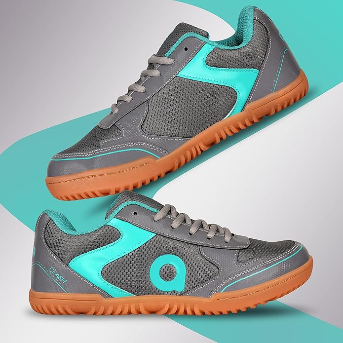 AIVIN Clash Badminton Shoes for Men, Rubber Sole with PVC Synthetic Leather Upper and mesh for Sports, Badminton, Volleyball, Squash, and Table Tennis Light Weight Shoes