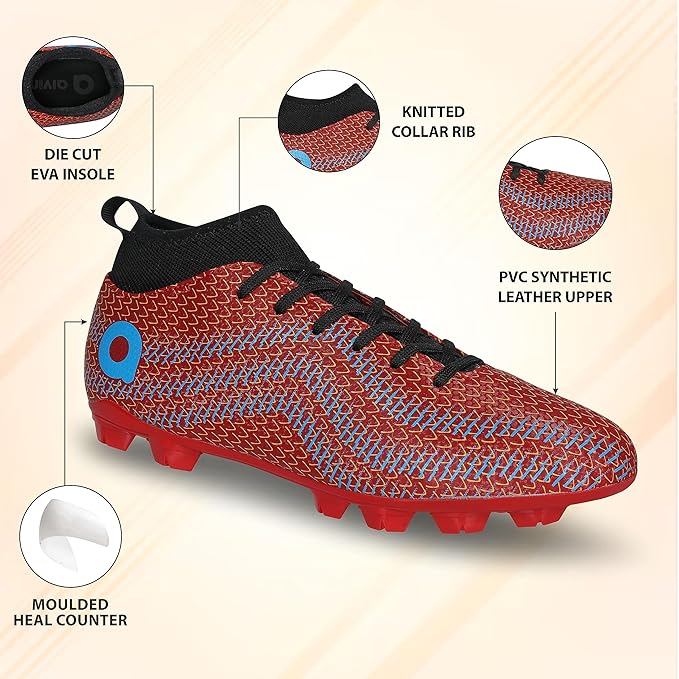 Pro Rattle Snake Football Stud Black/Orange Football Shoes for Men