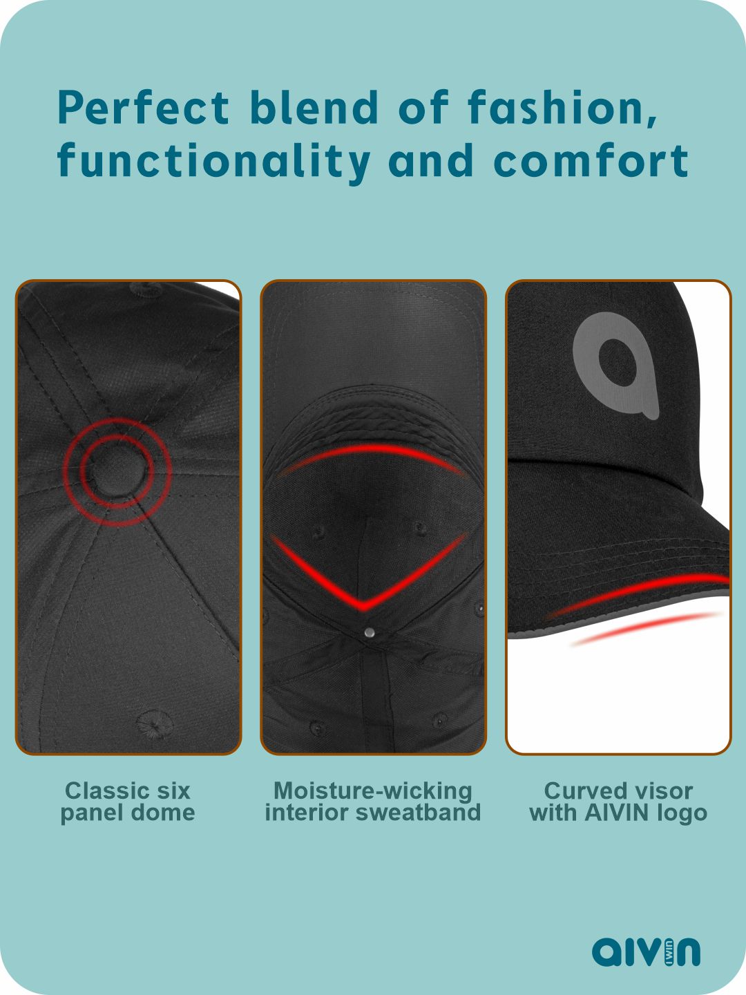 AIVIN Head Caps for Men & Womens Caps with Adjustable Strap for Boys & Girls Unisex Caps for All Sports Breathable Summer Cap