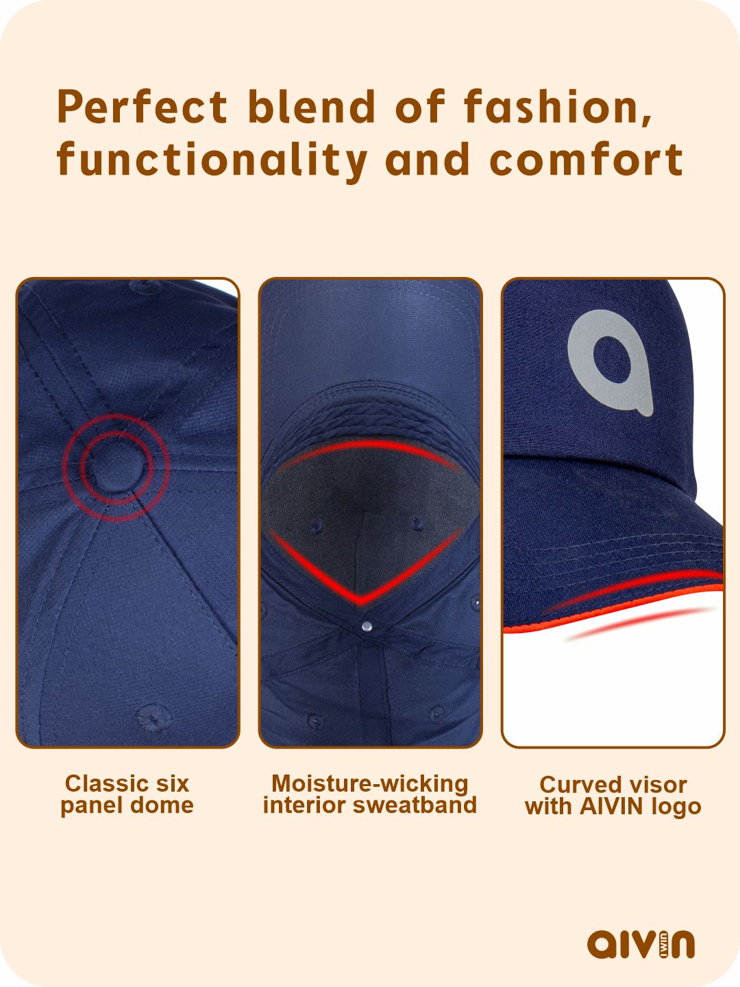 AIVIN Head Caps for Men & Womens Caps with Adjustable Strap for Boys & Girls Unisex Caps for All Sports Breathable Summer Cap(BLUE)